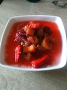 Rhabarber-Erdbeer-Kompott mit Pudding