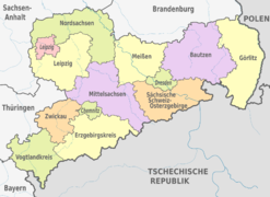 Saxony, administrative divisions - de - colored.svg