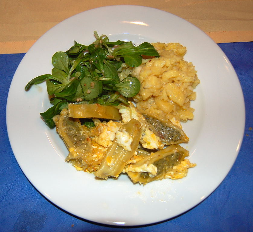 Maultaschen mit Ei und Zwiebeln geröstet – Koch-Wiki