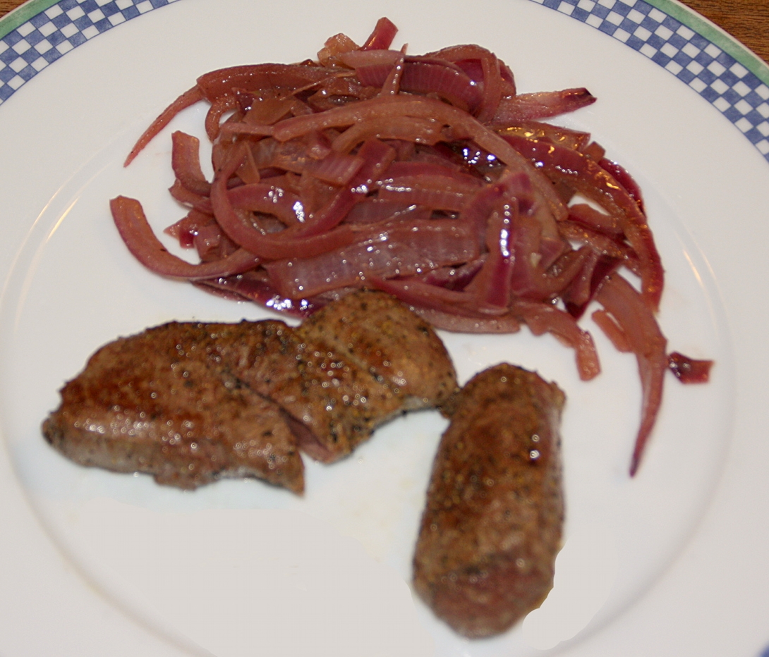 Steaks mit Rotweinzwiebeln – Koch-Wiki