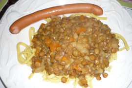 Linsen mit Spätzle