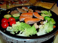 Grill mit Lachs