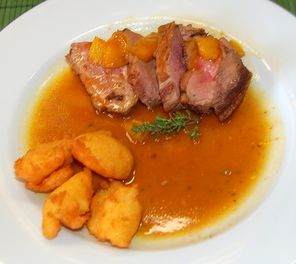 Gebratene Entenbrust mit Orangensauce nach Pfuhler Art