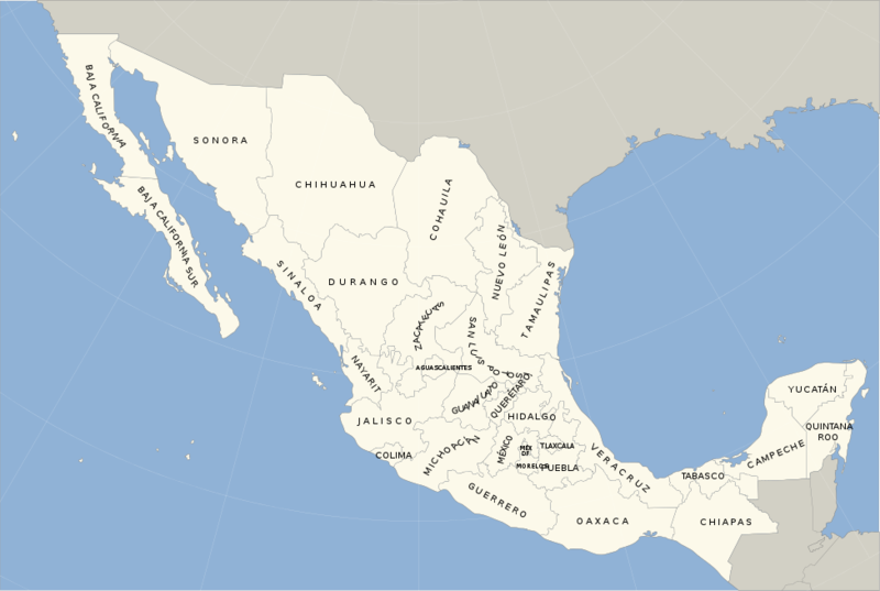 Datei:Blank map of Mexico with states names.svg