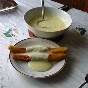 Kartoffelnudeln mit Vanillesauce