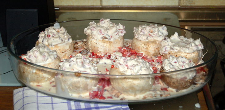 Gefüllte Champignons mit Frischkäse – Koch-Wiki