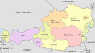 Austria, administrative divisions - de - colored.svg