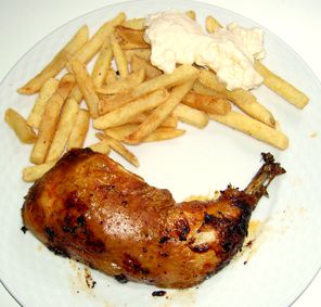 Hähnchenschenkel mit Honigmarinade