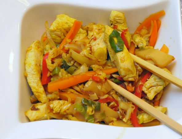 Putenfleisch Gem se Wok Koch Wiki