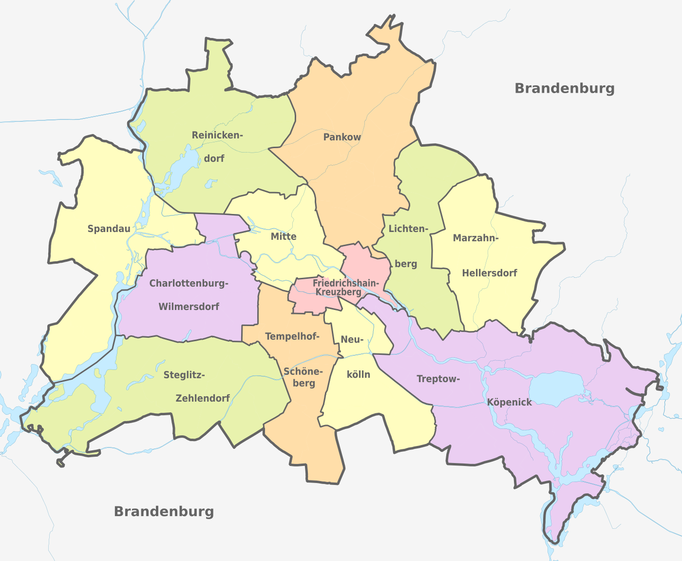 Datei:Berlin, administrative divisions (+districts -boroughs -pop) - de - colored.svg