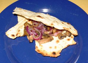 Chapatis mit Champignons und Zwiebeln